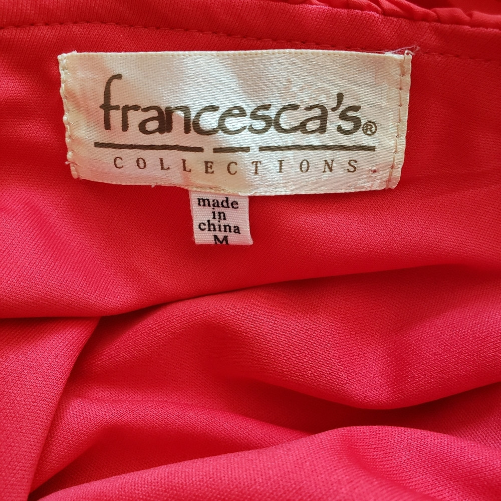 Francesca's Ruffle One Shoulder Red Dress Medium - Picture 8 of 10